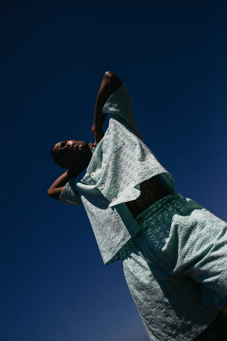 SHIRT MULTIFLOWER EMBROIDERY - GREEN