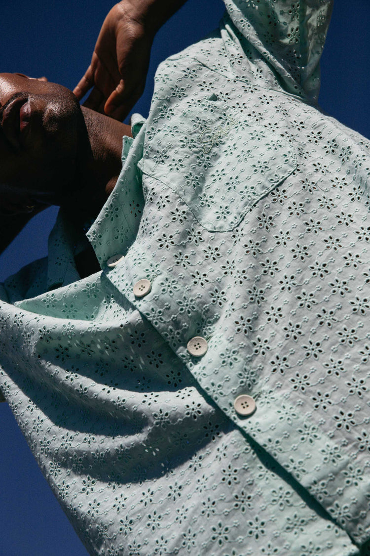 SHIRT MULTIFLOWER EMBROIDERY - GREEN