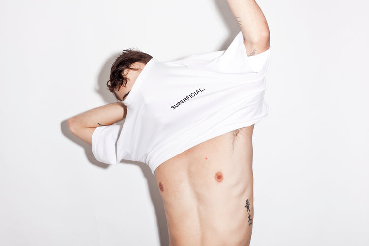 WHITE SUPERFICIAL T-SHIRT ORGANIC COTTON