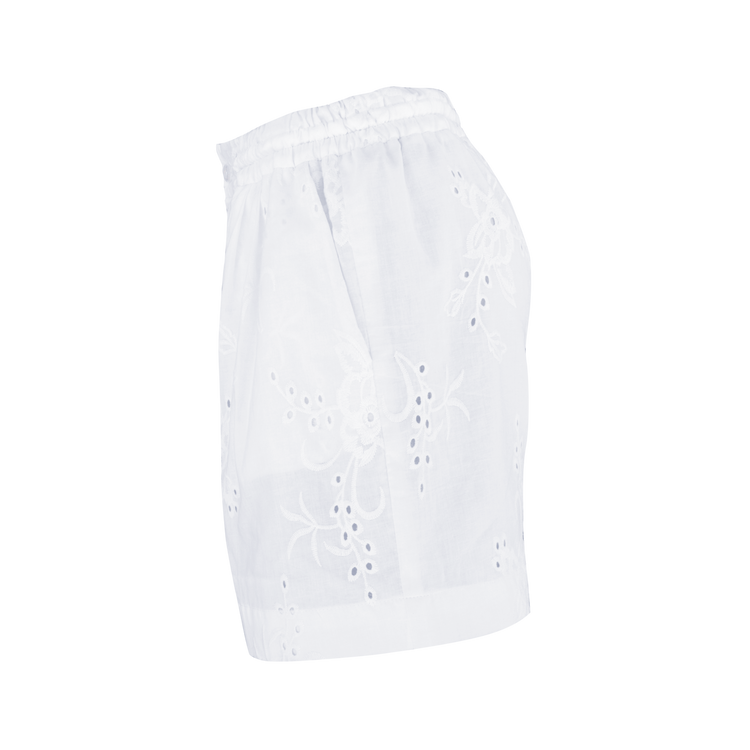 SHORT FLOWER EMBROIDERY WHITE