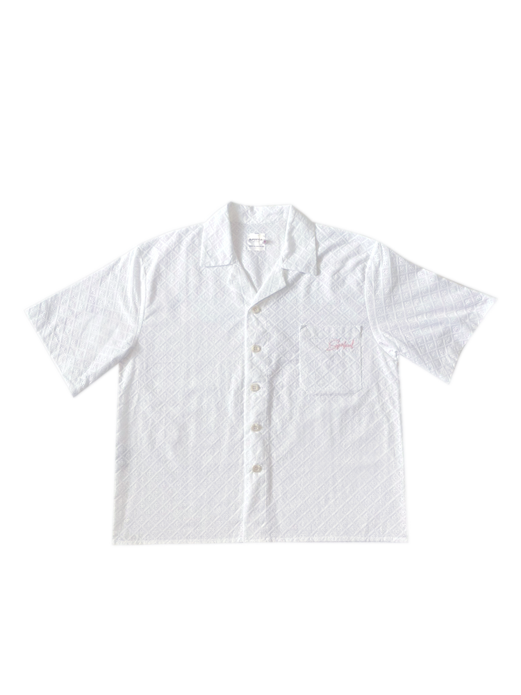 SHIRT GEOMETRIC EMBROIDERY - WHITE