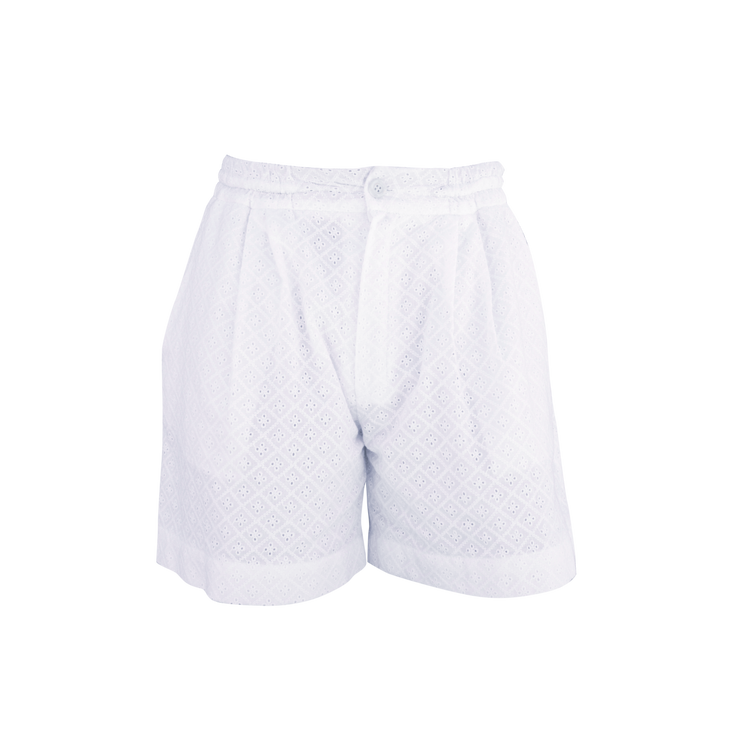 SHORT GEOMETRIC EMBROIDERY - WHITE