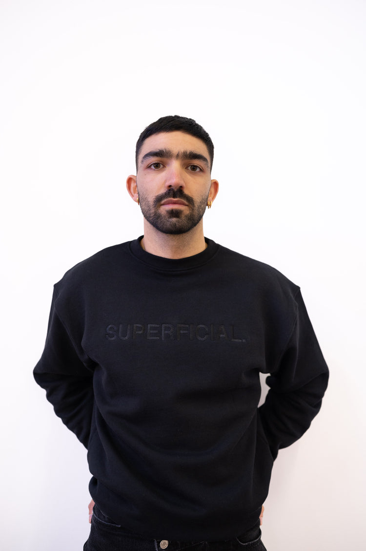 SUPERFICIAL EMBROIDERY SWEAT BLACK